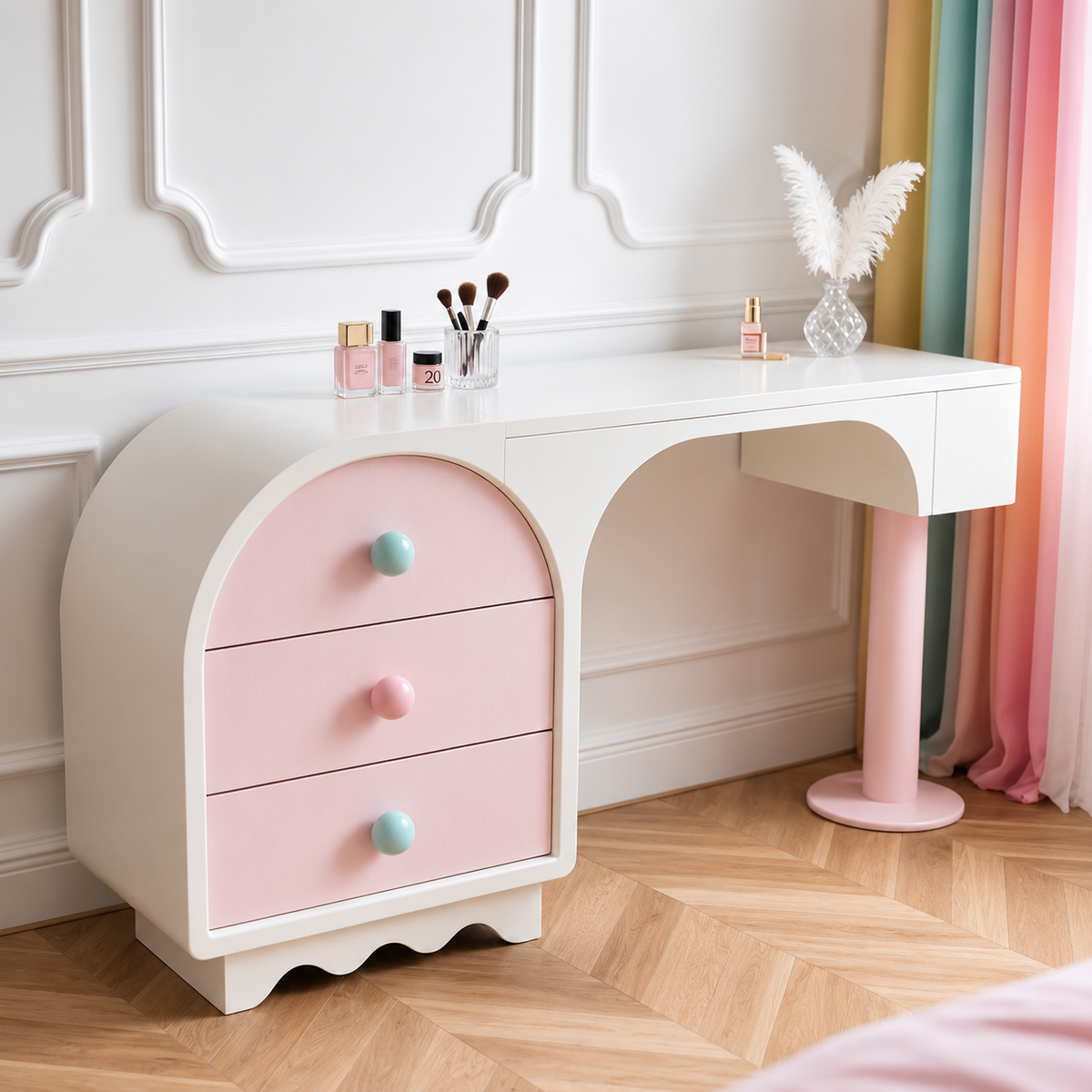 Pink Pastel Danish Dressing Table Creative Femininity