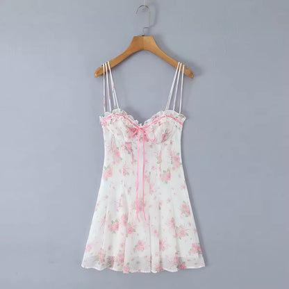 pink floral mini dress
