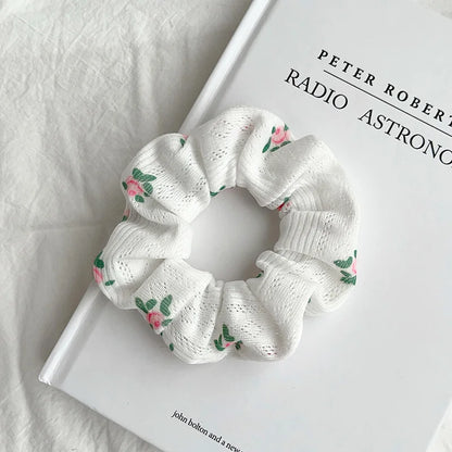 pink floral scrunchie 