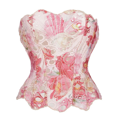 pink scallop mermaid mesh top 