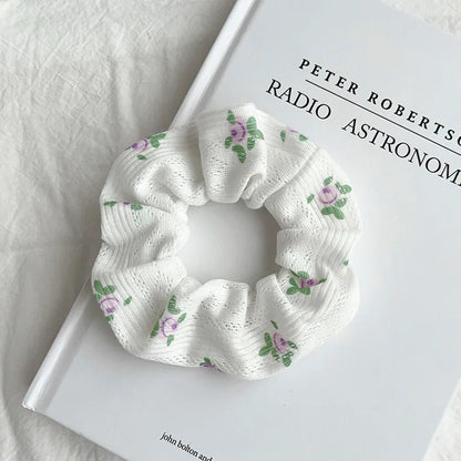 purple cotton hair scrunchie 