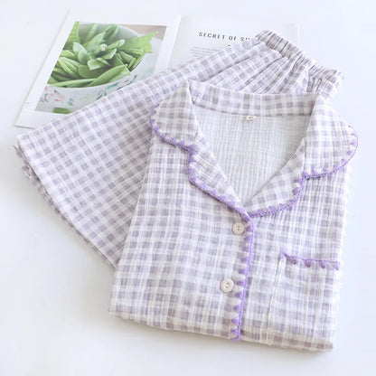 purple gingham pjs 