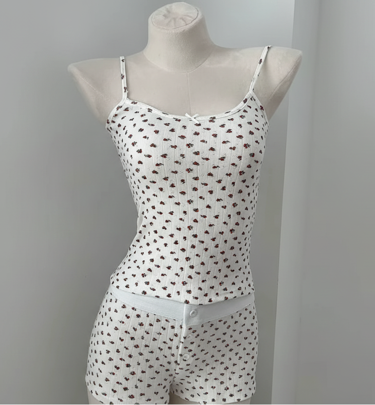Floral Cotton Pointelle Cami Creative Femininity