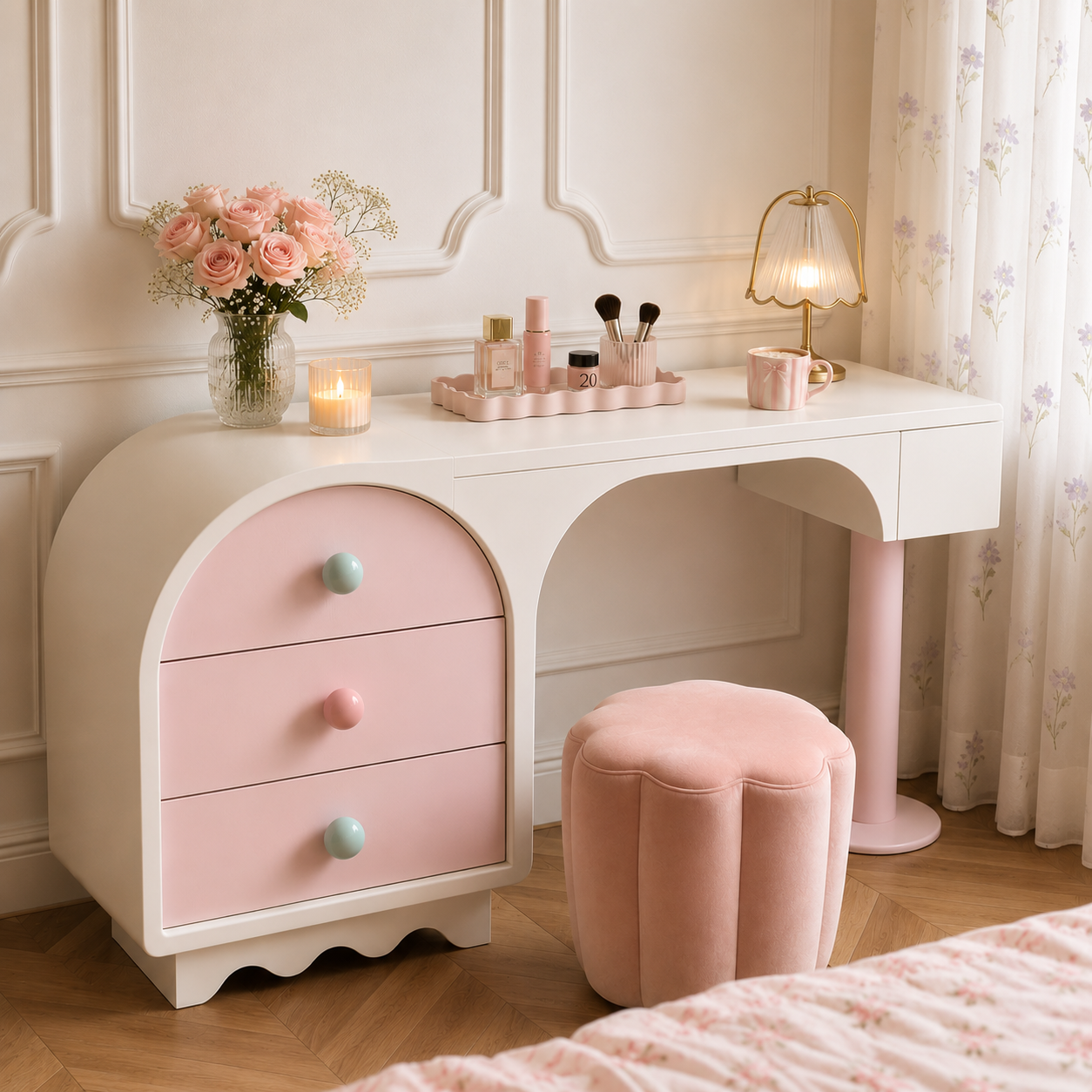 Pink Pastel Danish Dressing Table Creative Femininity