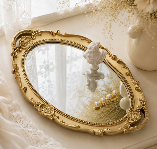 Vintage Style Mirrored Decorative Tray CreativeFemininity
