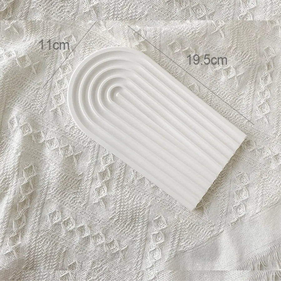 White Textured Dressing Table Tray CreativeFemininity