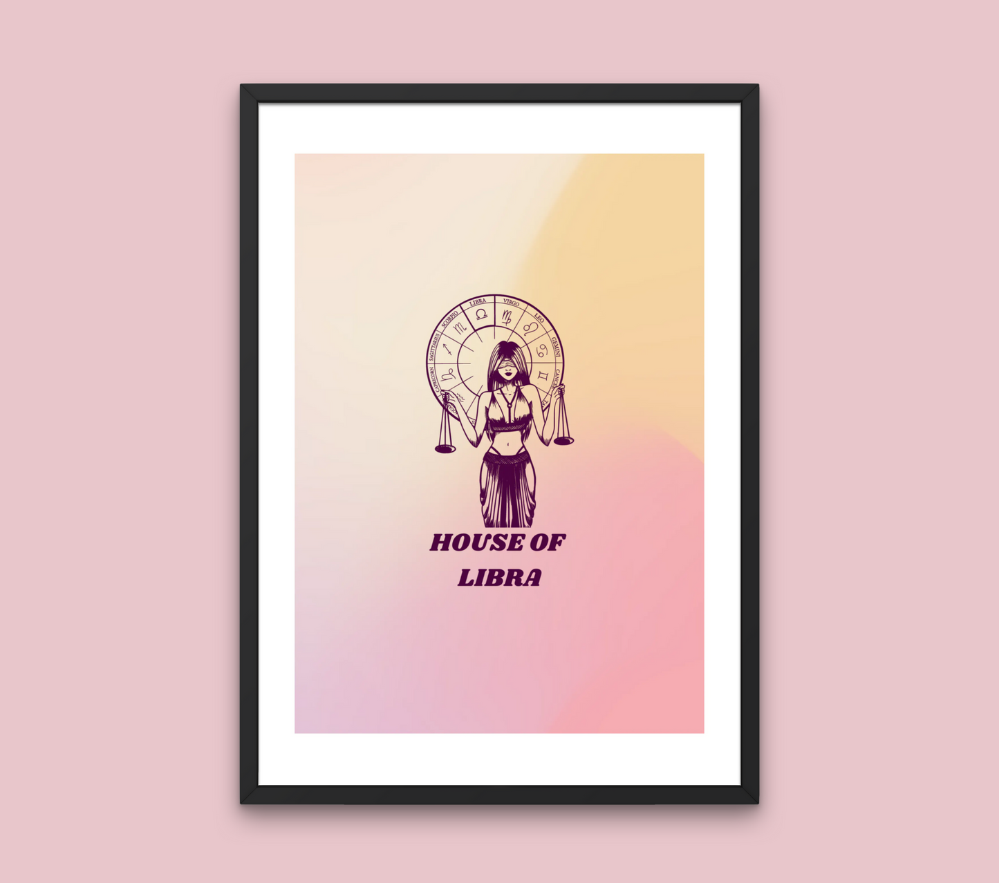 House Of Libra Zodiac Wall Art Print