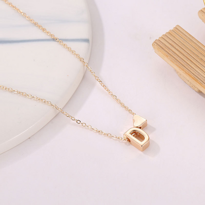 Dainty Heart Initial Necklace