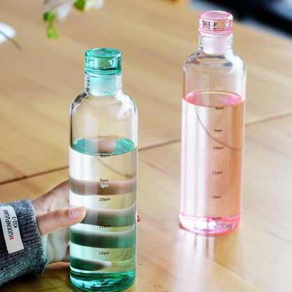 500/750ml PinkScale Mark Glass Water Bottle 