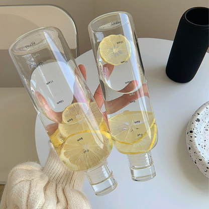 Portable stylish water bottle with time scale 