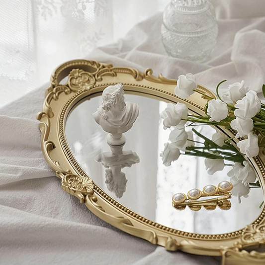gold dressing table display tray