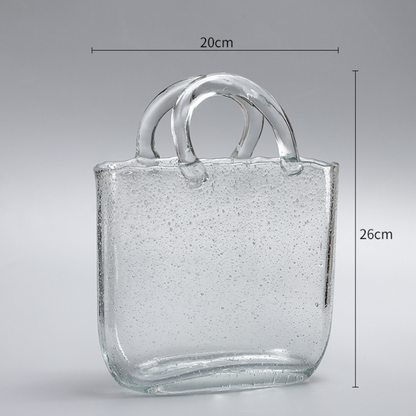 Glass Tote Bag Vase
