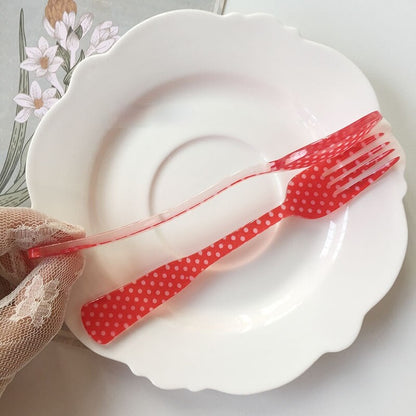 Plastic Gingham Pattern Brunch Dining Set