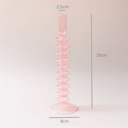 Pink Nordic Glass Vase & Candle Holder