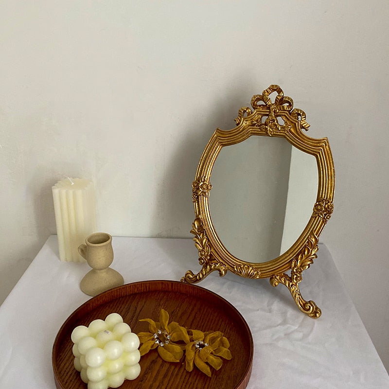 European Rococo Gold Vanity Mirror