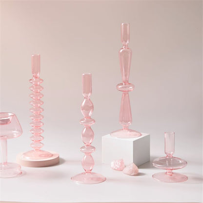 Pink Nordic Glass Vase & Candle Holder