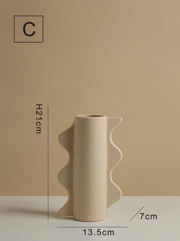 Modern Wavy Pillar Vase