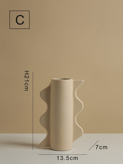 Modern Wavy Pillar Vase