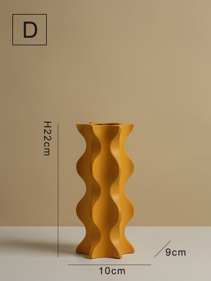 Modern Wavy Pillar Vase