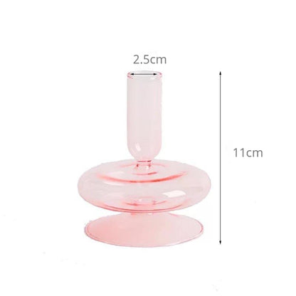 Pink Nordic Glass Vase & Candle Holder