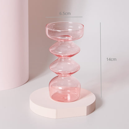 Pink Nordic Glass Vase & Candle Holder