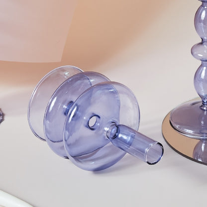 Lilac Clear Glass Vase & Candle Holder