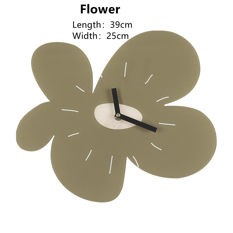 Green Flower Shape Clock