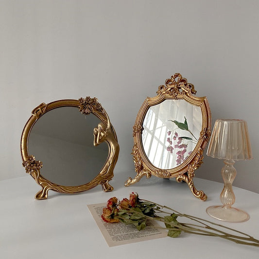 European Ornate Gold Vanity Mirror