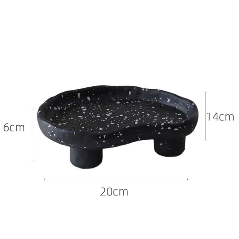 Abstract Decorative Jewellery Tray With Legs