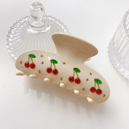 Cherry Diamanté Claw Clip