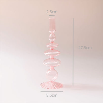 Pink Nordic Glass Vase & Candle Holder