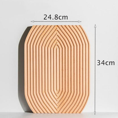 Ribbed Wooden Decorative Tray