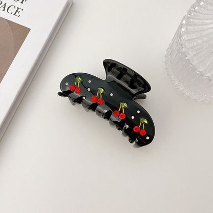 Cherry Diamanté Claw Clip