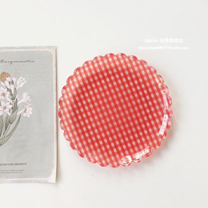 Plastic Gingham Pattern Brunch Dining Set