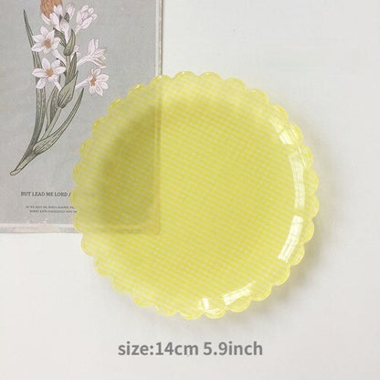 Plastic Gingham Pattern Brunch Dining Set