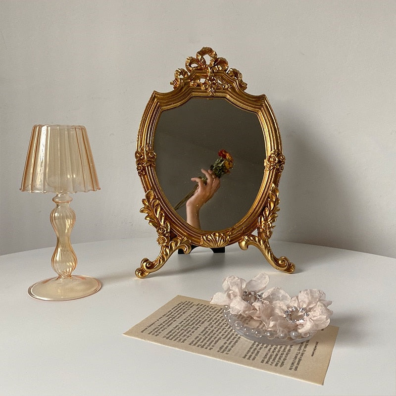 Gold rococo vanity mirror 