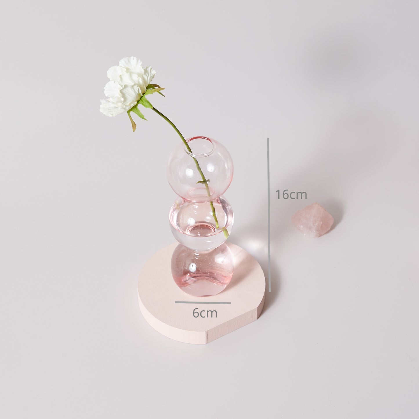 Pink Nordic Clear Glass Vase & Candle Holder