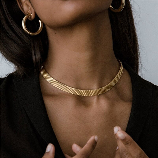 Gold Chain Chocker Necklace