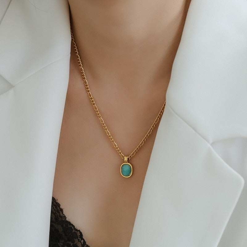 turquoise stone necklace 