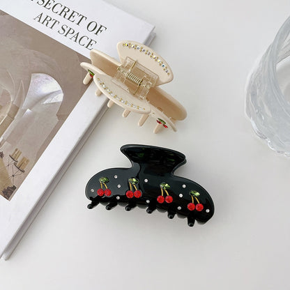 Cherry Diamanté Claw Clip