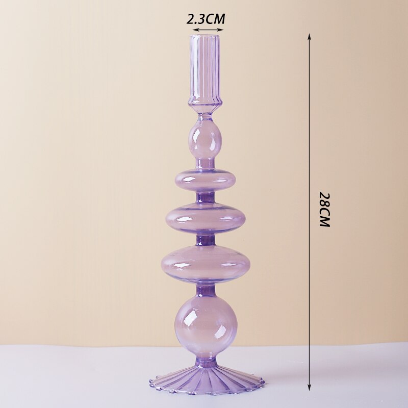 Romantic Purple Bougeoir Glass Candle Holder