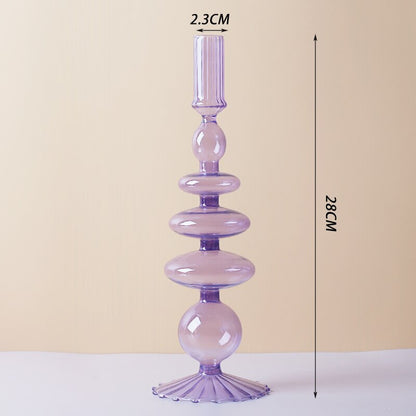 Romantic Purple Bougeoir Glass Candle Holder