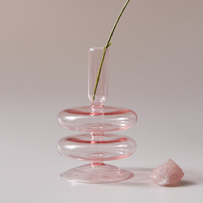 Pink Nordic Glass Vase & Candle Holder