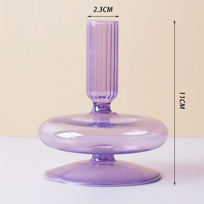 Romantic Purple Bougeoir Glass Candle Holder
