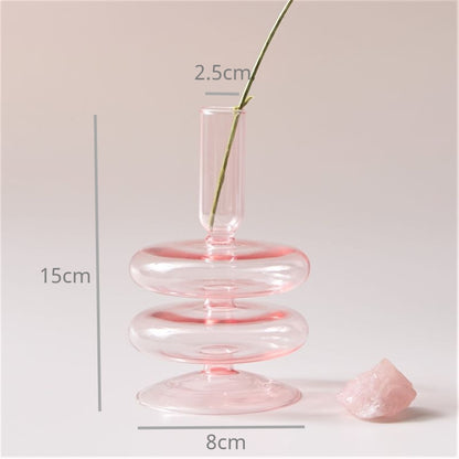 Pink Nordic Glass Vase & Candle Holder