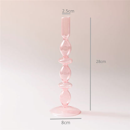 Pink Nordic Glass Vase & Candle Holder