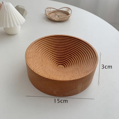 Ribbed Wooden Decorative Tray