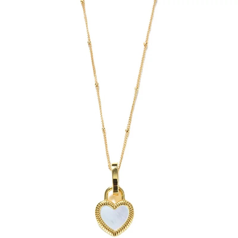 18K Gold Plated Natural Shell Heart Necklace
