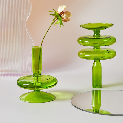 Green Tier Vase & Candle Holder
