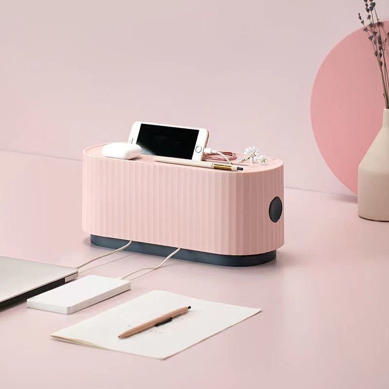 pink cable organisation box 